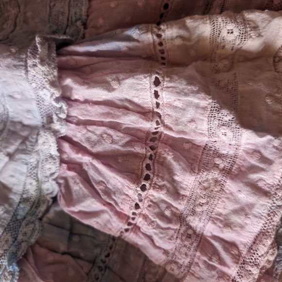 LoveShackFancy hand-dyed ruffle mini skirt size L - Picture 3 of 3